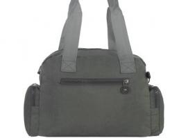 Сумка спортивная на молнии Жатка, 1 отдел, 7 наружных карманов, длинный ремень, серая