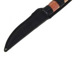 Нож разделочный, рукоять дерево, вставка пробка, д.л. 13,9 см, д.р. 12,3 см