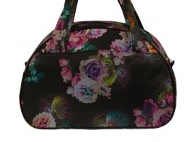 Сумка спортивная на молнии Розы, 1 отдел, 1 наружный карман, чёрная