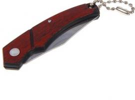 Нож складной с пластик. рукоятью под дерево Ветерок,12 см, цепочка