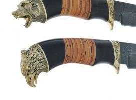 Нож Лесник (3874)д, рукоять-венге, береста, дамасская сталь