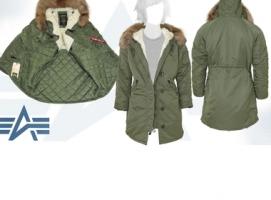 Куртка утеплённая женская Elyse Alpha Industries Sage Green, натуральный мех, М