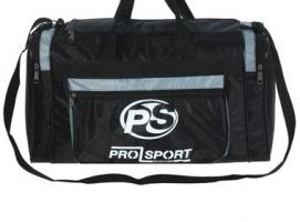 Сумка спортивная 40*20*22, 1 отд на молнии, черный/серый