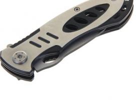 Нож перочинный складной с фиксатором с черно/стальной ручкой 17,5*1,5*2,8 см.