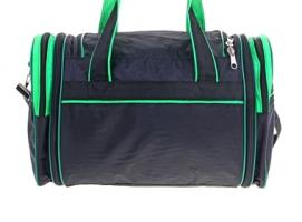 Сумка дорожная на молнии, трансформер, 1 отдел, 4 наружных кармана, длинный ремень, чёрный/салатовый