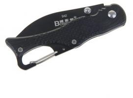 Нож складной неавтоматический с карабином, рукоять в виде хвоста 