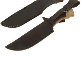 Нож нескладной Близнец, сталь 65х13, рукоять-береста, литье