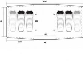 Палатка Trimm Family COMFORT II, синяя 4+2, (150+150+150) см * 230 см *190 см