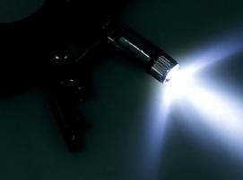 Нож складной автоматический с фиксатором, фонариком в чехле, рукоять в форме приклада