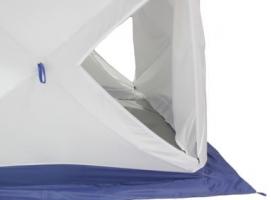 Палатка Призма Люкс 230, 2-слойная, с 2 входами, цвет бело-синий