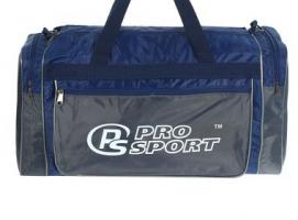 Сумка спортивная 50*21*27, 1 отдел на молнии, 3 н/кармана, длин ремень, серый/синий