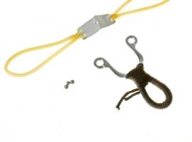 Рогатка, двойной жгут, ушки круглые, рукоять в текстильной обмотке