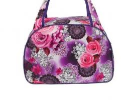 Сумка женская на молнии Розы, 1 отдел, цвет сиреневый