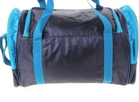 Сумка дорожная на молнии, 1 отдел, 3 наружных кармана, длинный ремень, чёрный/бирюзовый