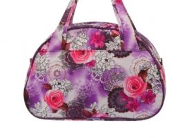 Сумка спортивная на молнии Розы, 1 отдел, 1 наружный карман, цвет сиреневый