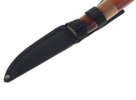 Нож туристический с чехлом, рукоять дерево, 22,5 см, без ограничителя