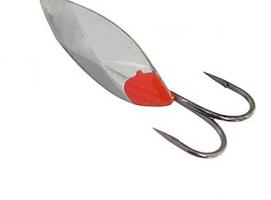 Блесна зимняя Пирс Ладья, вес 1.0г никель с двойником