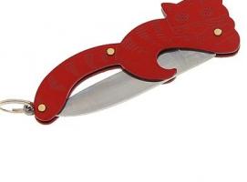 Нож складной неавтоматический, рукоять в форме котёнка