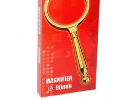 Лупа золото ручка-капля 3х d=90мм 17,5см пластик