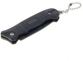 Нож складной с пластик. черной рукоятью,15 см, цепочка