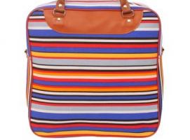 Сумка дорожная Полоски, 1 отдел, наружный карман, длинный ремень, цветная