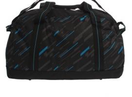 Сумка спортивная на молнии, 1 отдел, 2 наружных кармана, чёрный/синий