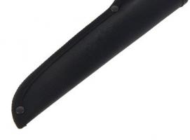 Нож разделочный, деревянная рукоять с медным кольцом-гардой, д.л. 10,9 см, д.р. 12 см