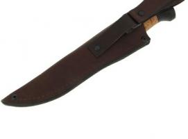 Нож нескладной Финский, дамасская сталь, рукоять-береста, граб, дюраль