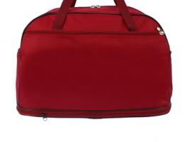 Сумка дорожная на молнии, 1 отделение, 4 наружных кармана, длинный ремень, бордовая
