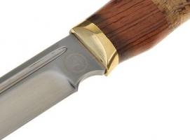 Нож разделочный, рукоять дерево, вставка пробка, д.л. 14,3 см, д.р. 12,3 см