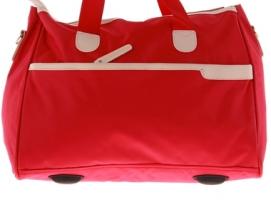 Сумка дорожная Путешествие 1 отдел, 2 наружных кармана, длинный ремень, малиновый