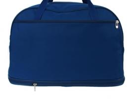 Сумка дорожная на молнии, 1 отделение, 4 наружных кармана, длинный ремень, синяя